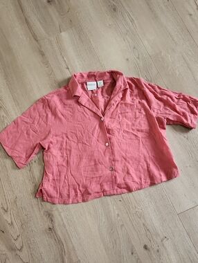 NWOT Rachel Zoe Coral-Pink Cotton Shirt